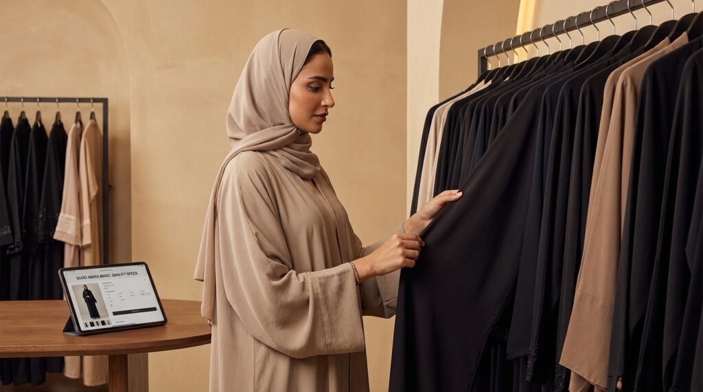 abaya saoudienne Guide achat abaya saoudienne en ligne qualité tissu coupe finitions conseils